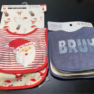 Baby Bib Set - Red and Blue